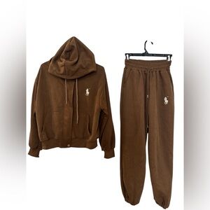 Polo by Ralph Lauren Brown Hoodie and Sweatpants Set